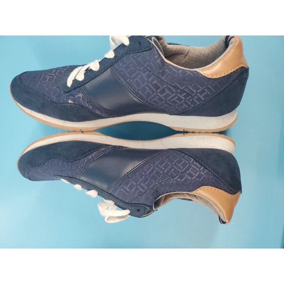 Tommy Hilfiger Sneaker 8.5 Womens Blue Monogram Lace Up Ankle Flat Shoe TWMADDIE - Picture 9 of 13